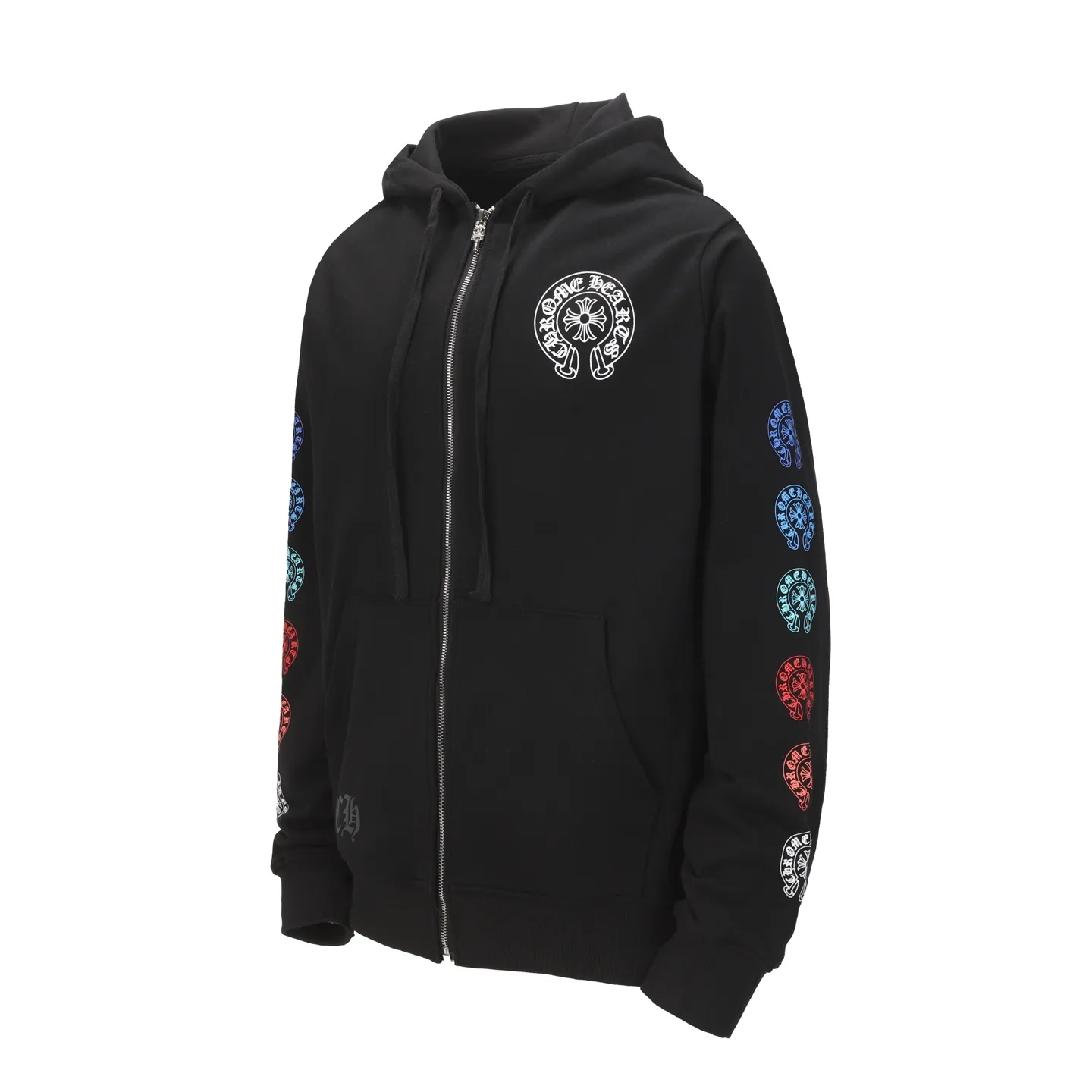 P250 Cross-border model, please do not place an order if you are pursuing quality - Chrome Hearts/Chrome Hearts colorful horseshoe Sanskrit printed zipper sweatshirt cardigan jacket - High weight, high density and high quality. The wool is soft, delicate and skin-friendly. It feels soft and silky. It has excellent warmth and skin-friendly properties. - Custom-woven and dyed, no color difference. No matter the fabric or workmanship details, it beats the ordinary version on the market. - Hardware and zipper accessories are all customized. Full of details. -Colour: black white -Size: S M L XL